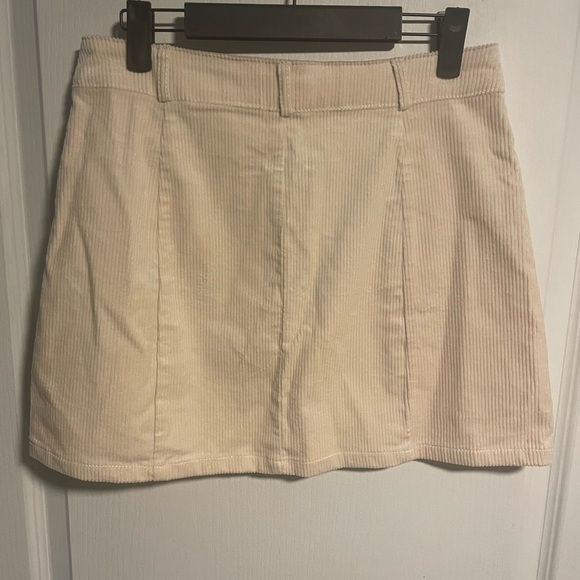 Love Tree Cream Corduroy Button Down Skirt, Size Medium - Picture 2 of 5
